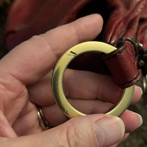 Fendi Deep Red Leather Chef Hobo Bag With Chain Strap - Picture 10 of 15